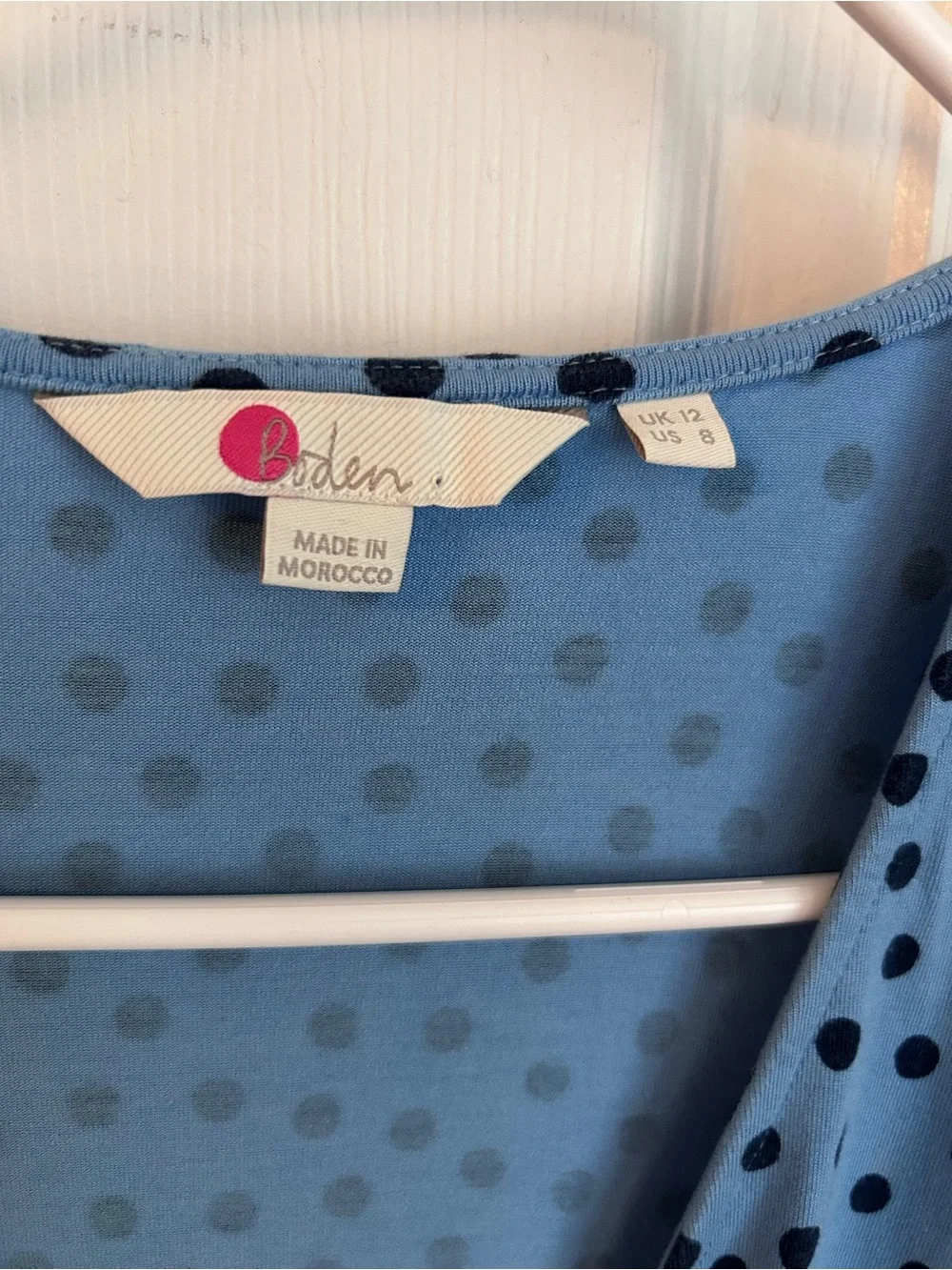 Boden Elodie Faux Wrap Top Long Sleeve Polkadot Womens Size 8
